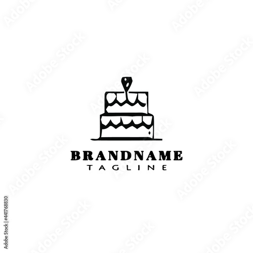 cake logo design template icon vector illustration