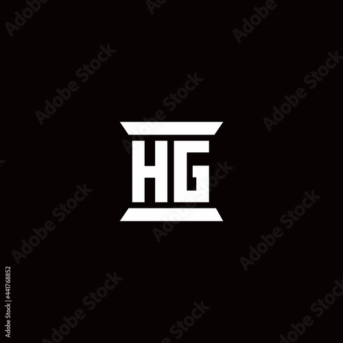 HG Logo monogram with pillar shape designs template
