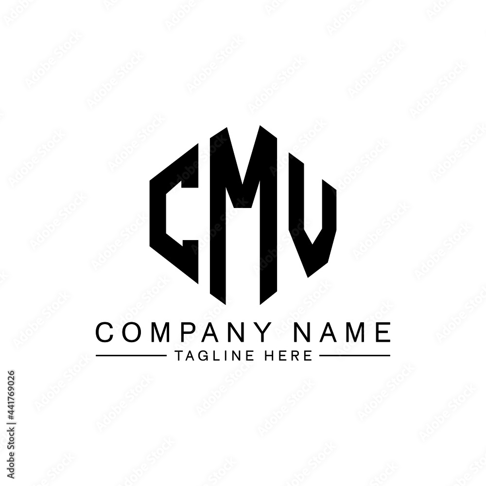 CMV letter logo design with polygon shape. CMV polygon logo monogram