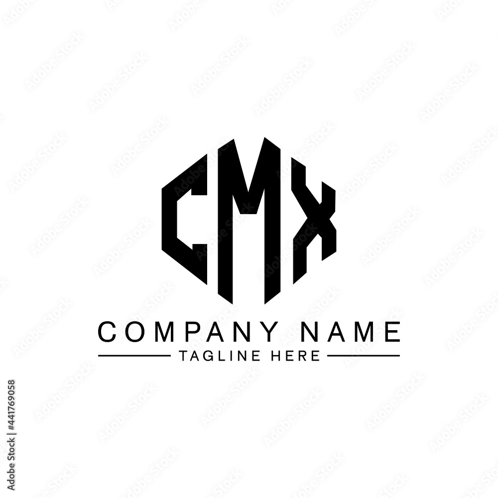 CMX letter logo design with polygon shape. CMX polygon logo monogram. CMX cube logo design. CMX hexagon vector logo template white and black colors. CMX monogram, CMX business and real estate logo. 