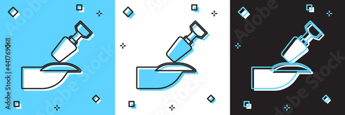 Set Milling cutter for manicure icon isolated on blue and white, black background. Apparatus for manicure. Manicure tools. Vector