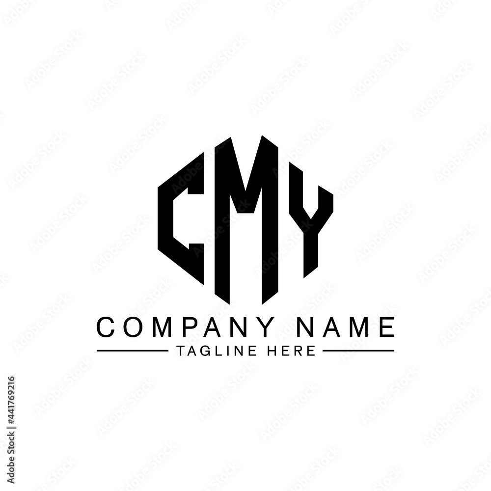 CMY letter logo design with polygon shape. CMY polygon logo monogram. CMY cube logo design. CMY hexagon vector logo template white and black colors. CMY monogram, CMY business and real estate logo. 