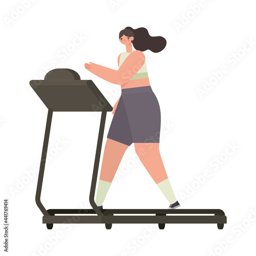 woman in treadmill