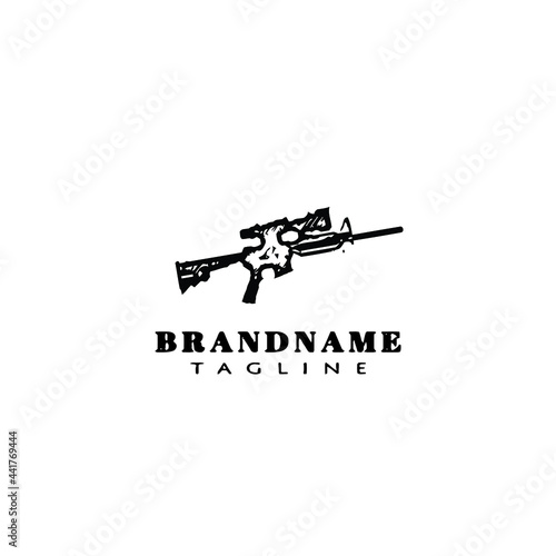 gun design logo template icon creative illustration