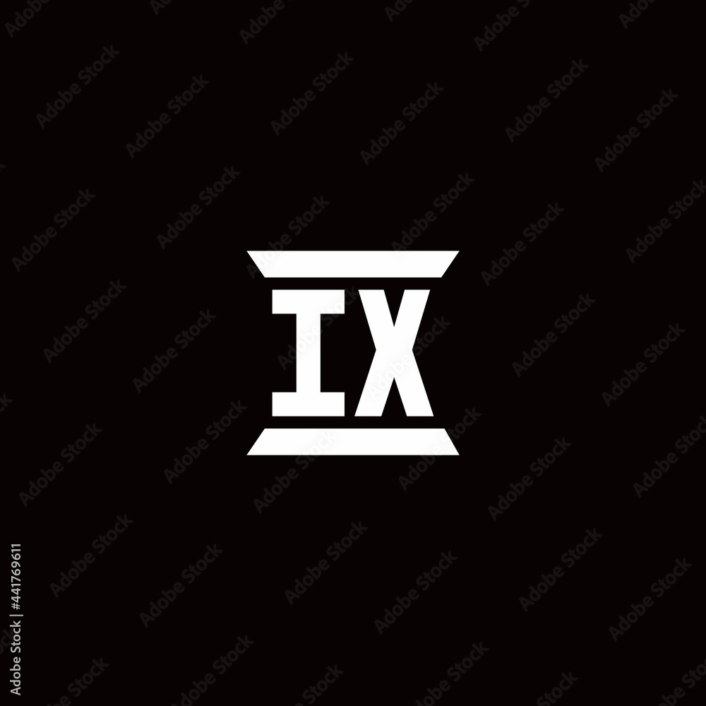IX Logo monogram with pillar shape designs template IX Logo monogram with pillar shape designs template