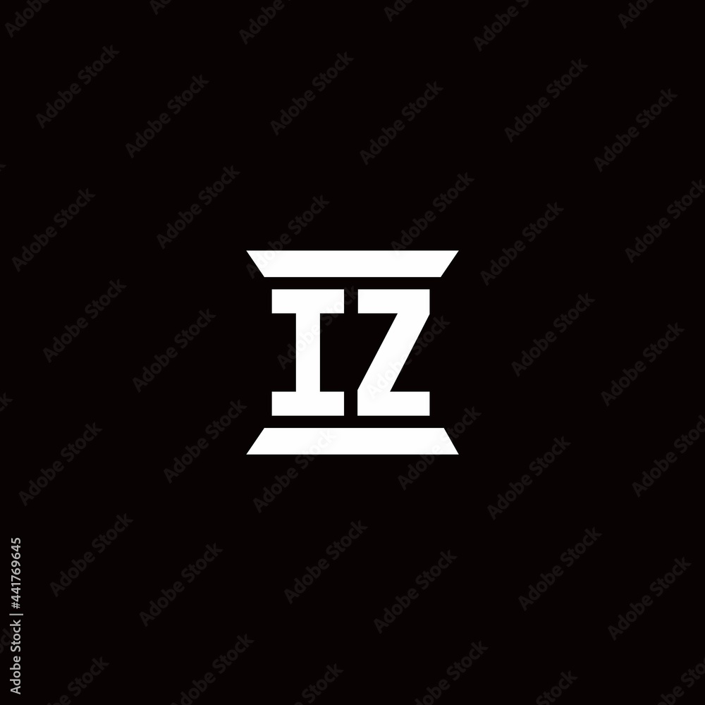 IZ Logo monogram with pillar shape designs template IZ Logo monogram with pillar shape designs template