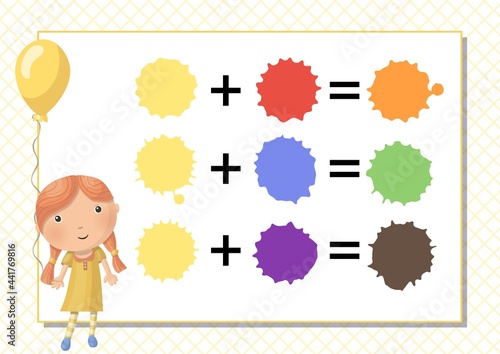 Color Wheel Worksheet - Red Blue Yellow color : for kids