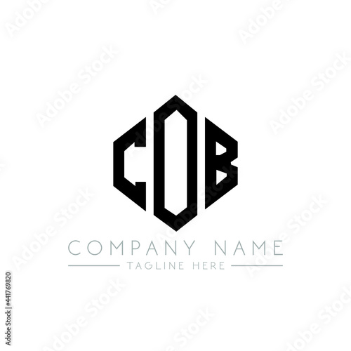 COB letter logo design with polygon shape. COB polygon logo monogram. COB cube logo design. COB hexagon vector logo template white and black colors. COB monogram, COB business and real estate logo. 