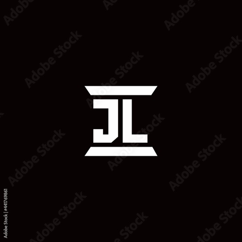 JL Logo monogram with pillar shape designs template