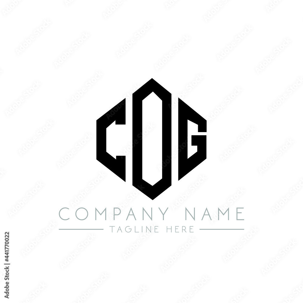 COG letter logo design with polygon shape. COG polygon logo monogram