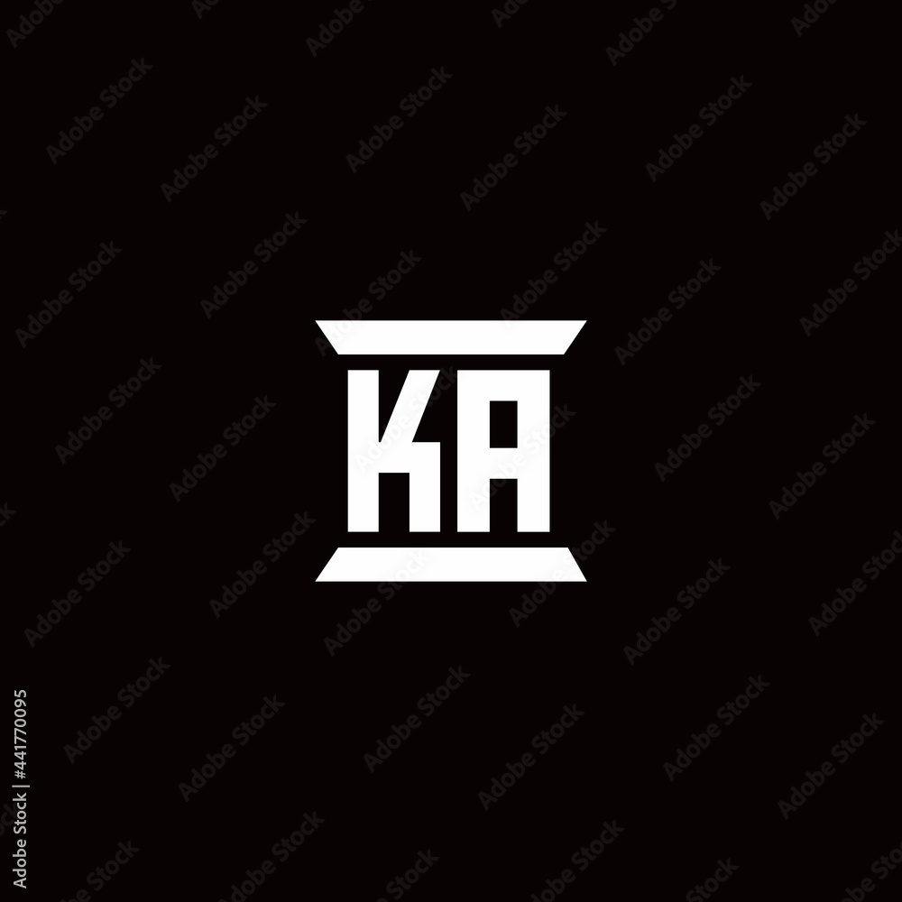 KA Logo monogram with pillar shape designs template KA Logo monogram with pillar shape designs template