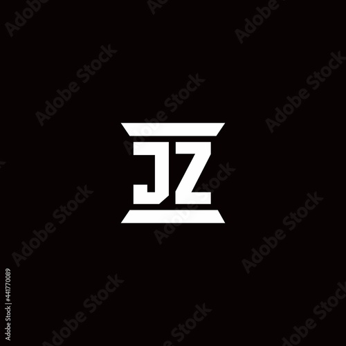 JZ Logo monogram with pillar shape designs template