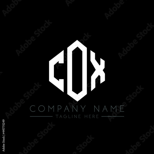 COX letter logo design with polygon shape. COX polygon logo monogram. COX cube logo design. COX hexagon vector logo template white and black colors. COX monogram, COX business and real estate logo. 