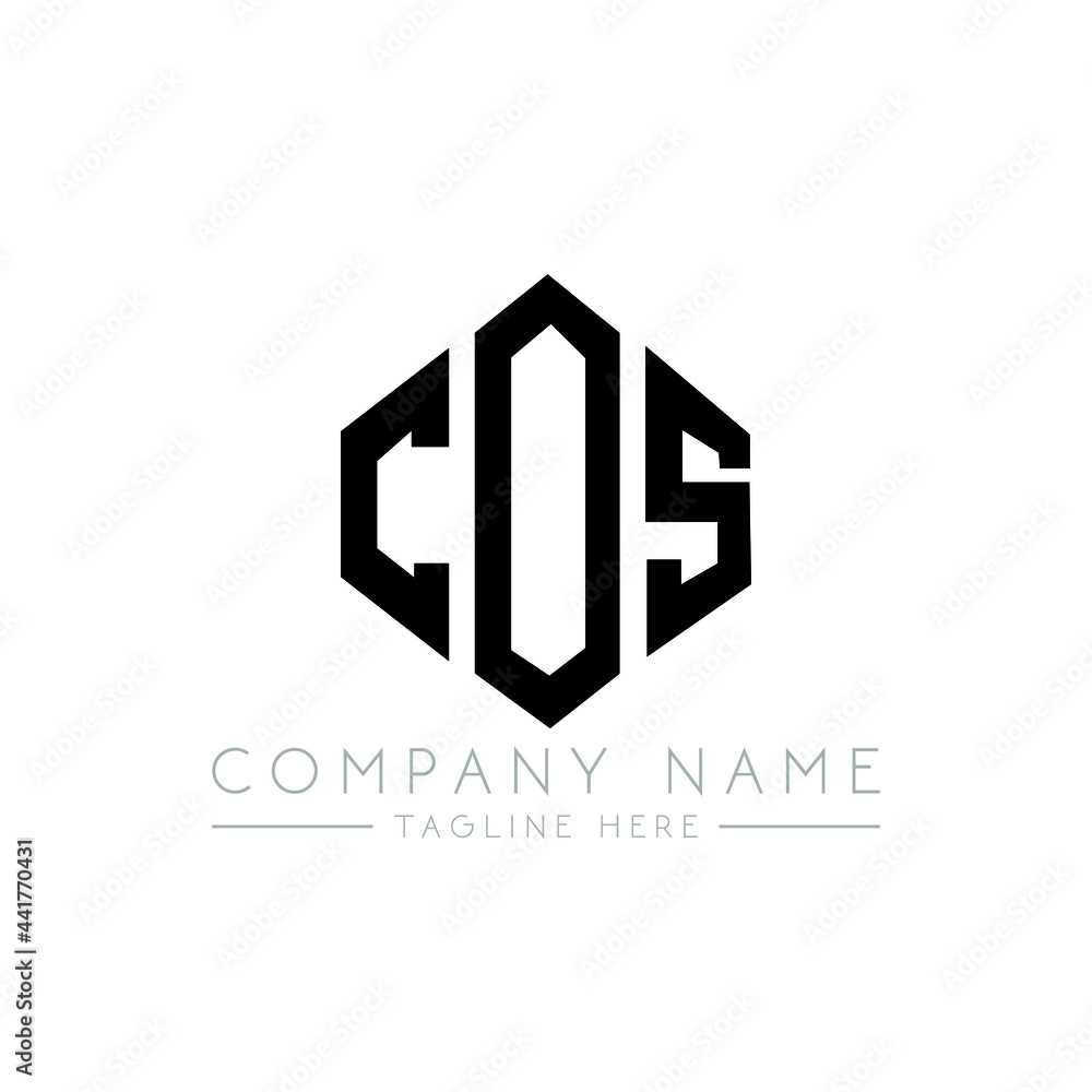 COS letter logo design with polygon shape. COS polygon logo monogram. COS cube logo design. COS hexagon vector logo template white and black colors. COS monogram, COS business and real estate logo. 