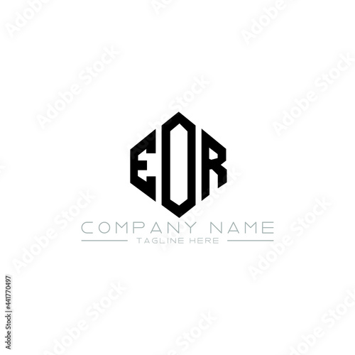 EOR letter logo design with polygon shape. EOR polygon logo monogram. EOR cube logo design. EOR hexagon vector logo template white and black colors. EOR monogram, EOR business and real estate logo.  photo