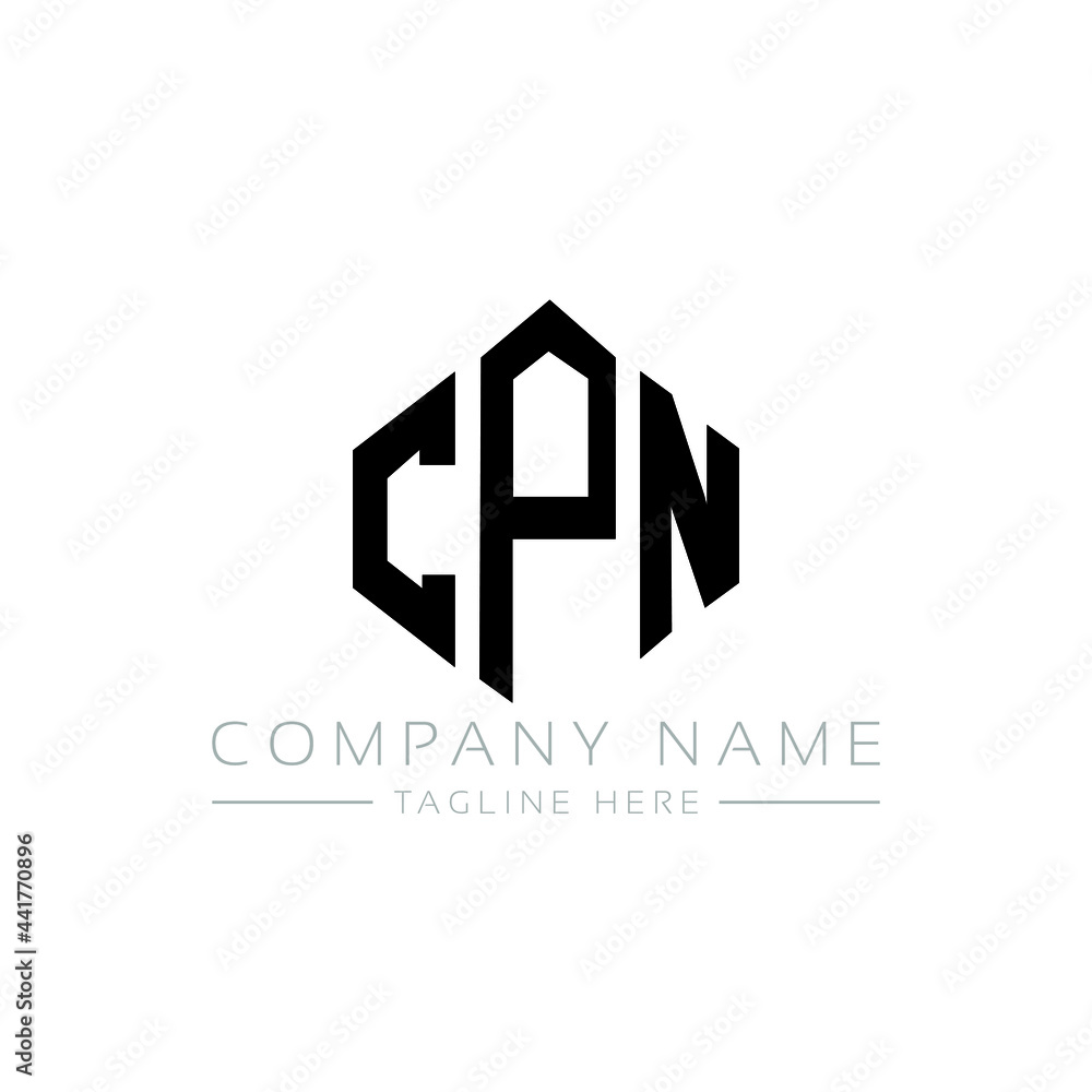CPN letter logo design with polygon shape. CPN polygon logo monogram