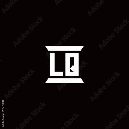 LQ Logo monogram with pillar shape designs template