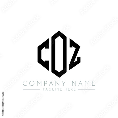 COZ letter logo design with polygon shape. COZ polygon logo monogram. COZ cube logo design. COZ hexagon vector logo template white and black colors. COZ monogram, COZ business and real estate logo. 