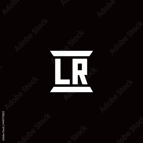 LR Logo monogram with pillar shape designs template