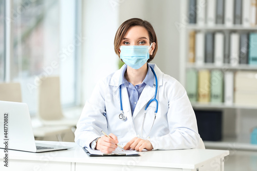 Female doctor in medical ma...
