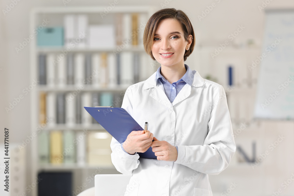 Female doctor working in clinic Female doctor working in clinic