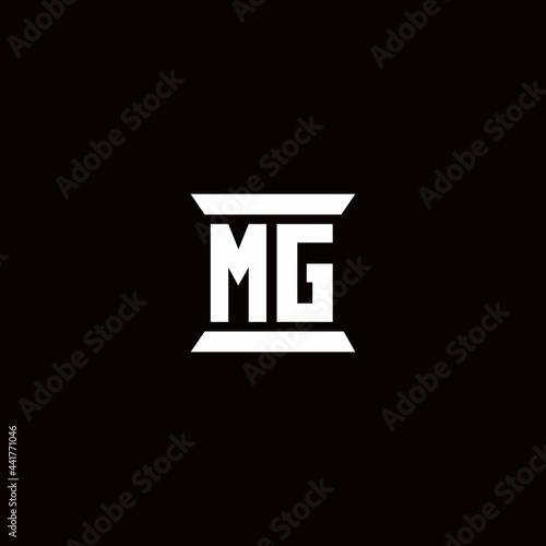 MG Logo monogram with pillar shape designs template