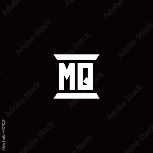 MQ Logo monogram with pillar shape designs template