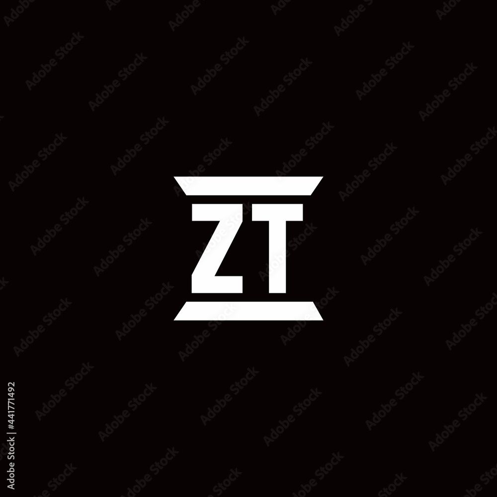 ZT Logo monogram with pillar shape designs template ZT Logo monogram with pillar shape designs template