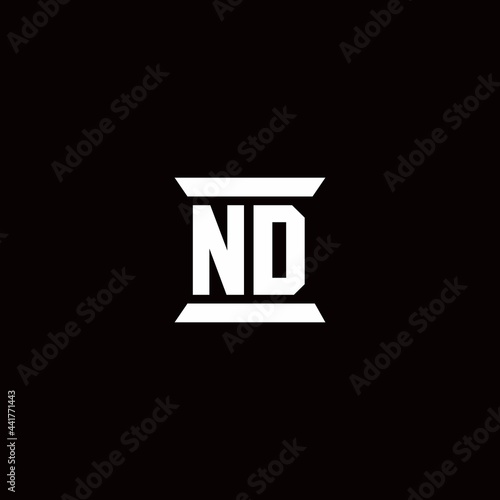 ND Logo monogram with pillar shape designs template Free Download ND Logo monogram with pillar shape designs template - GFXLoad