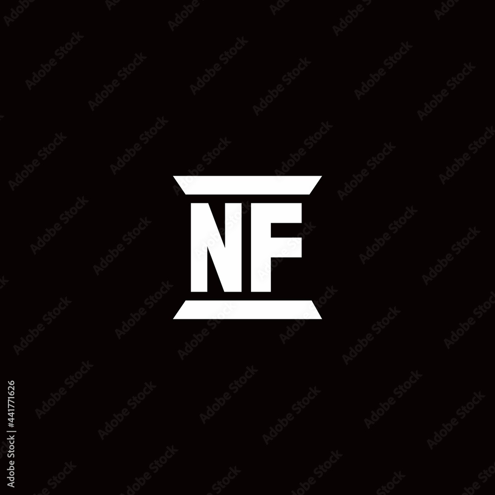 NF Logo monogram with pillar shape designs template NF Logo monogram with pillar shape designs template