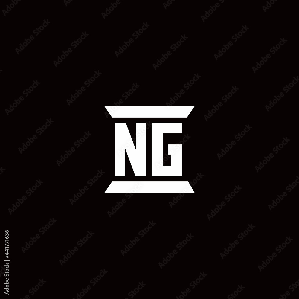 NG Logo monogram with pillar shape designs template NG Logo monogram with pillar shape designs template