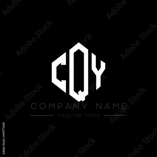 CQY letter logo design with polygon shape. CQY polygon logo monogram. CQY cube logo design. CQY hexagon vector logo template white and black colors. CQY monogram, CQY business and real estate logo. 