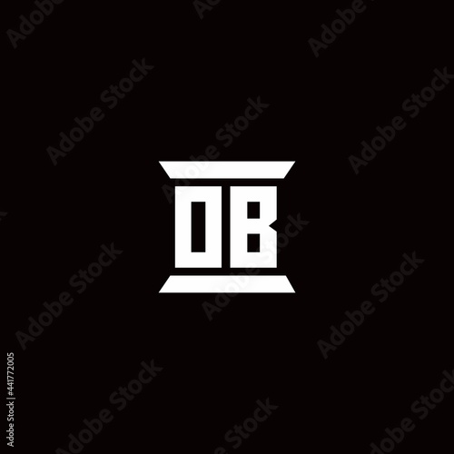 OB Logo monogram with pillar shape designs template