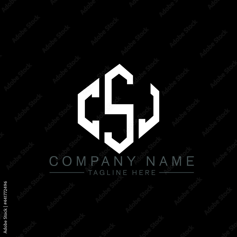 CSJ letter logo design with polygon shape. CSJ polygon logo monogram