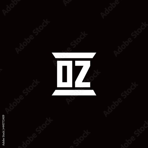 OZ Logo monogram with pillar shape designs template