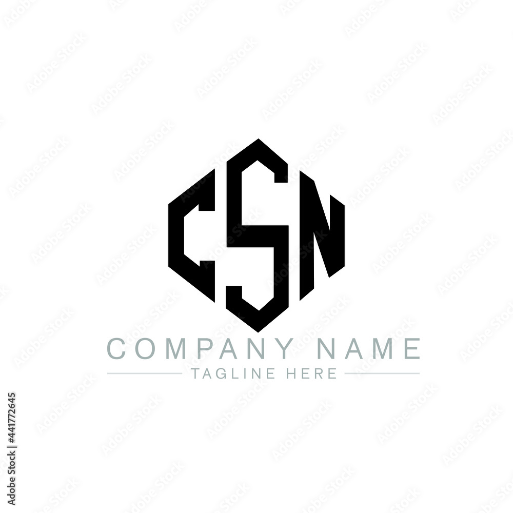 CSN letter logo design with polygon shape. CSN polygon logo monogram