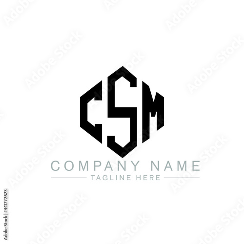 CSM letter logo design with polygon shape. CSM polygon logo monogram
