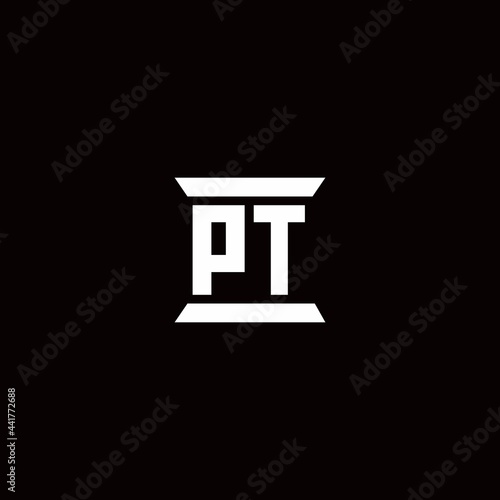 PT Logo monogram with pillar shape designs template © Gariss
