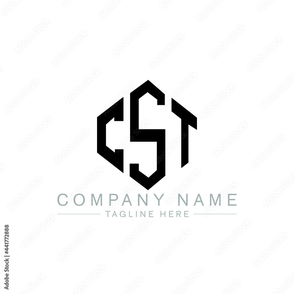 CST letter logo design with polygon shape. CST polygon logo monogram ...
