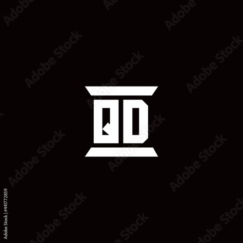 QD Logo monogram with pillar shape designs template
