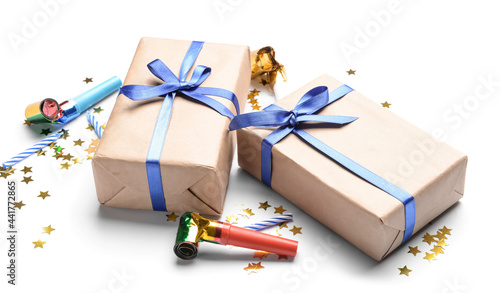 Two kraft paper gift boxes ...