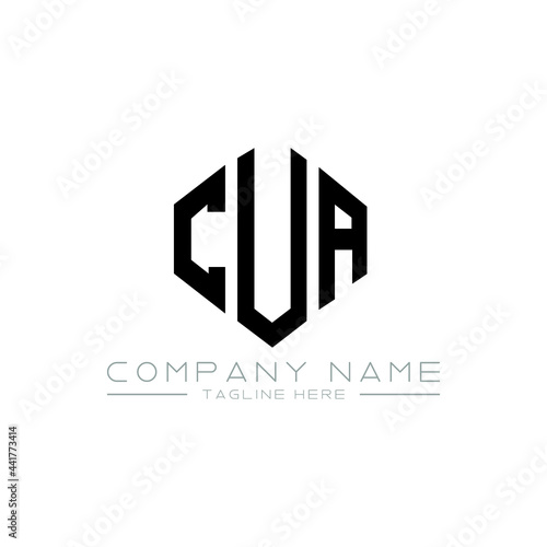 CUA letter logo design with polygon shape. CUA polygon logo monogram. CUA cube logo design. CUA hexagon vector logo template white and black colors. CUA monogram, CUA business and real estate logo. 