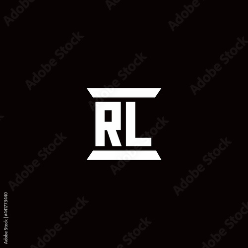 RL Logo monogram with pillar shape designs template