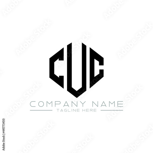 CUC letter logo design with polygon shape. CUC polygon logo monogram. CUC cube logo design. CUC hexagon vector logo template white and black colors. CUC monogram, CUC business and real estate logo. 