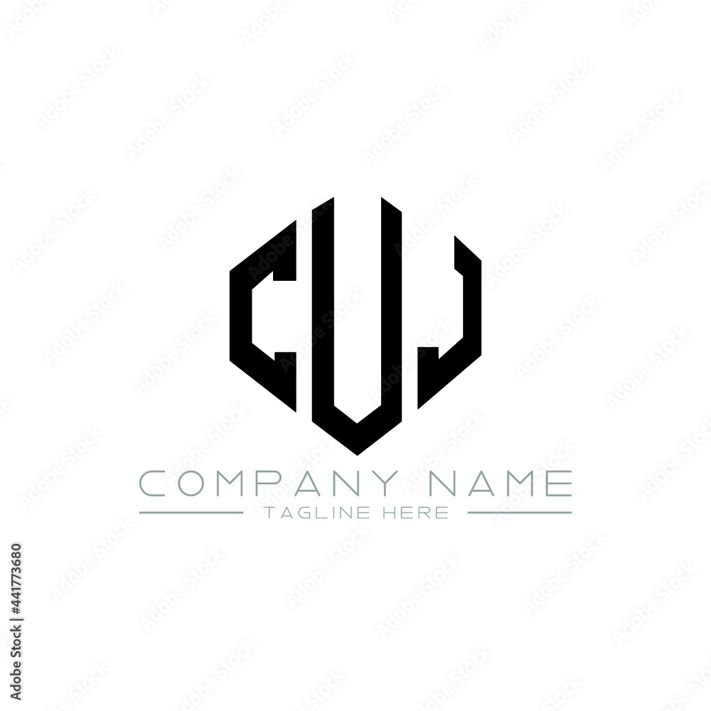 CUJ letter logo design with polygon shape. CUJ polygon logo monogram ...