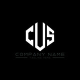 CUS letter logo design with polygon shape. CUS polygon logo monogram. CUS cube logo design. CUS hexagon vector logo template white and black colors. CUS monogram, CUS business and real estate logo. 