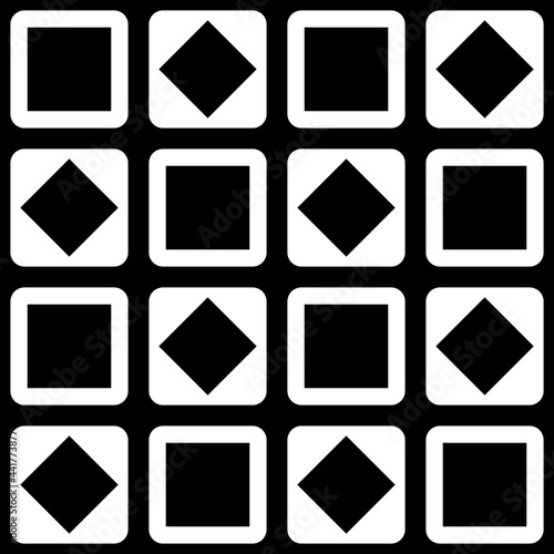 Checkered shape rhomb and square. Vector tile ornament.