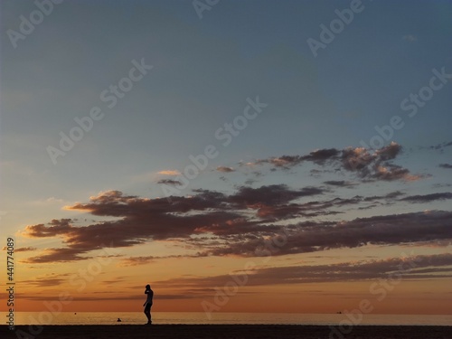 silhouette of a person on a beach