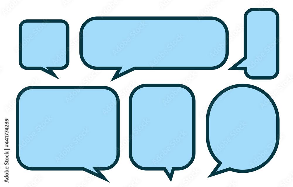 Set speech bubbles on white background. chat box or chat vector square message or communication icon Cloud speaking for comics and comics message dialog Set speech bubbles on white background. chat box or chat vector square message or communication icon Cloud speaking for comics and comics message dialog