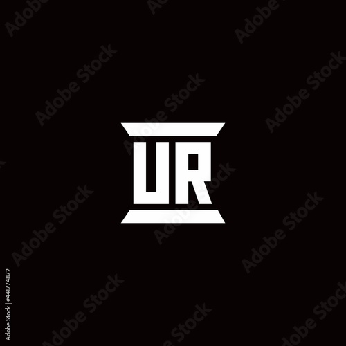 UR Logo monogram with pillar shape designs template